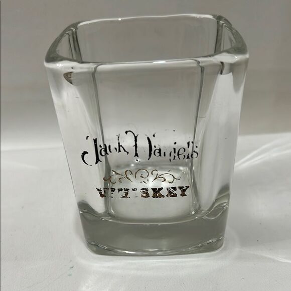 Jack Daniels Clear Rocks Bar Whiskey Glass 8 Oz 3 1/2 In Tall 3 In Square Top - Picture 1 of 5